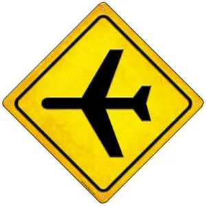 Airplane Novelty Mini Metal Crossing Sign