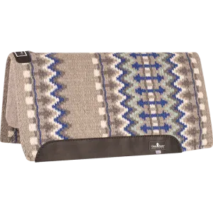 Classic Equine 32"X34" Wool Top Saddle Pad- Grey/Royal Blue