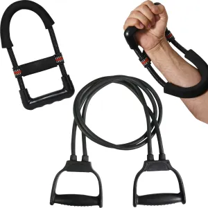 Combo of Adjustable Wrist Exerciser & Double Toning tube for Body Hand Workout