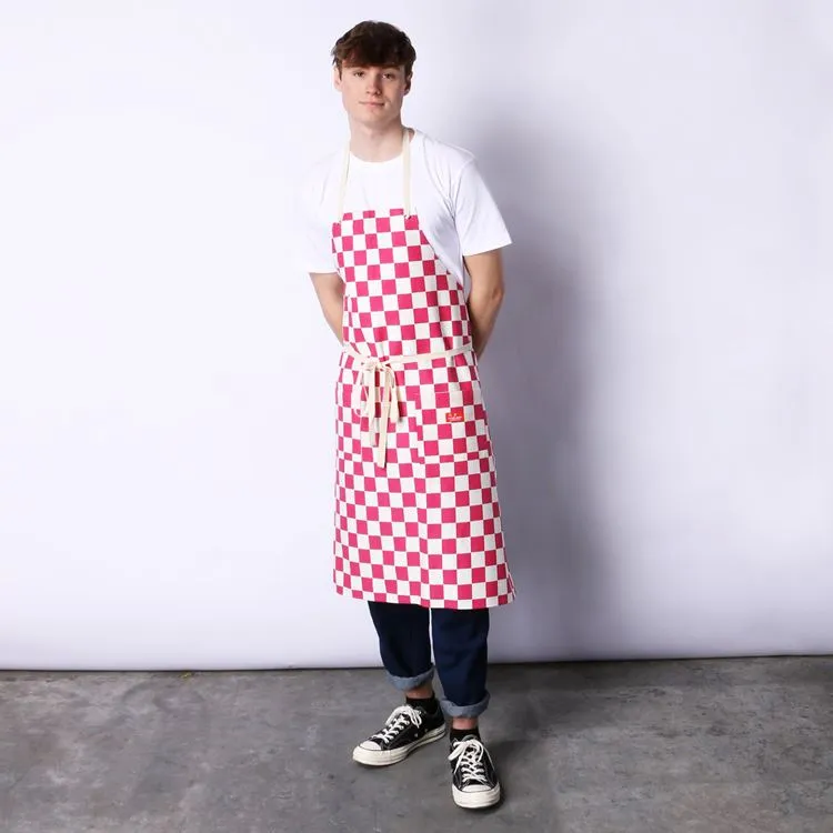 Cookman Long Apron - Checker : Pink