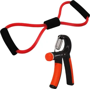 Fitness Combo of Yoga Chest Expander & Hand Gripper for Full Body& Hand Workout