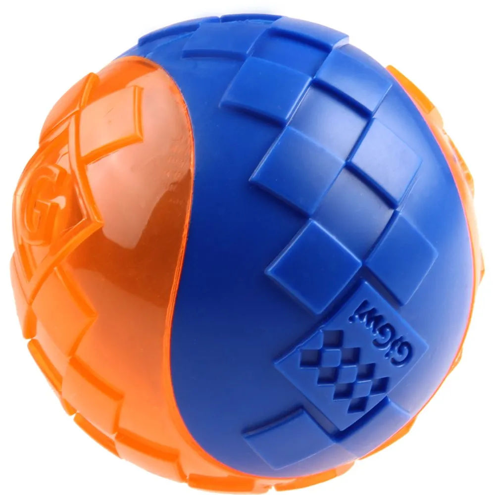 GiGwi Squeaky Ball Dog Toy (Blue/Orange)