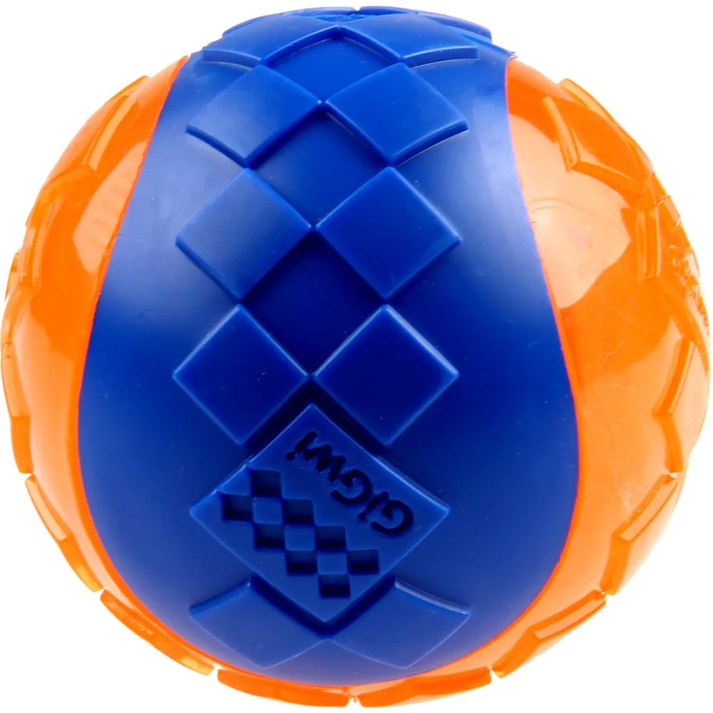 GiGwi Squeaky Ball Dog Toy (Blue/Orange)