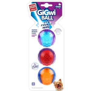 GiGwi Squeaky Ball Dog Toys 3-Pack (Small)