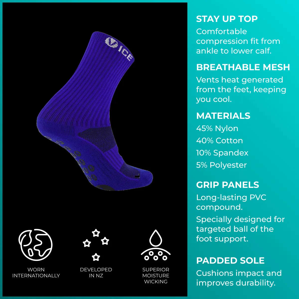 Grip Socks - Blue Crew