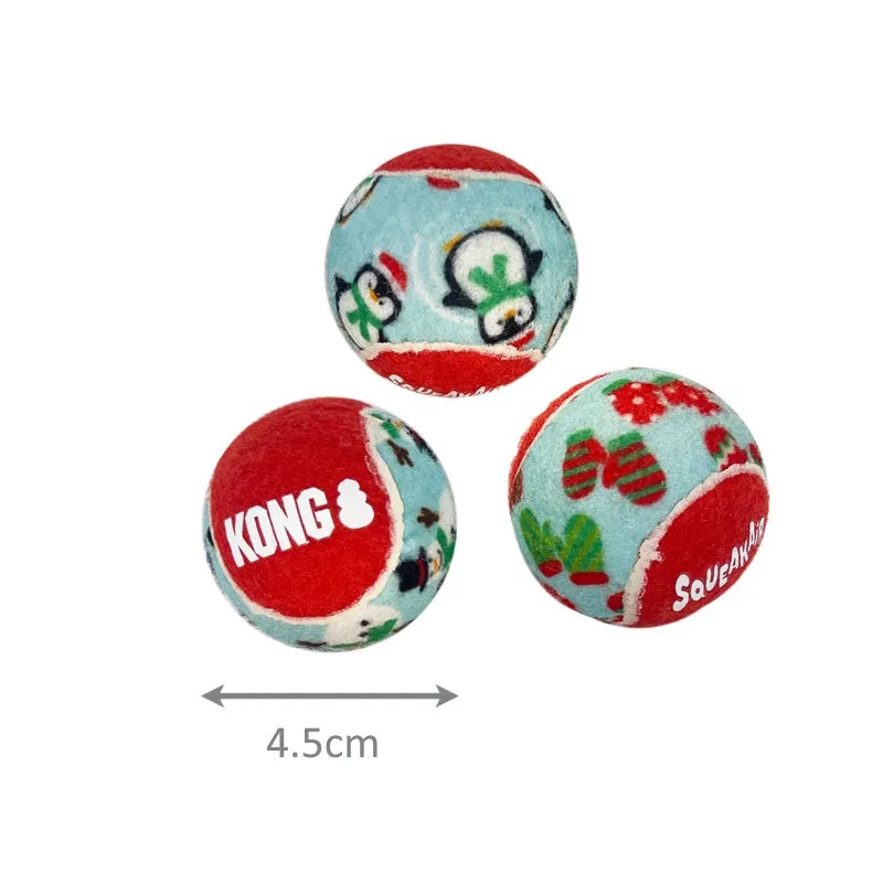 KONG Christmas Air Squeaker Balls Small Dog Toy 6 Pack***