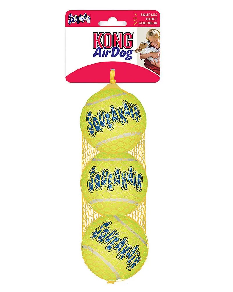 Kong Squeak Air Tennis Ball Medium 2.5" - 3-Pack