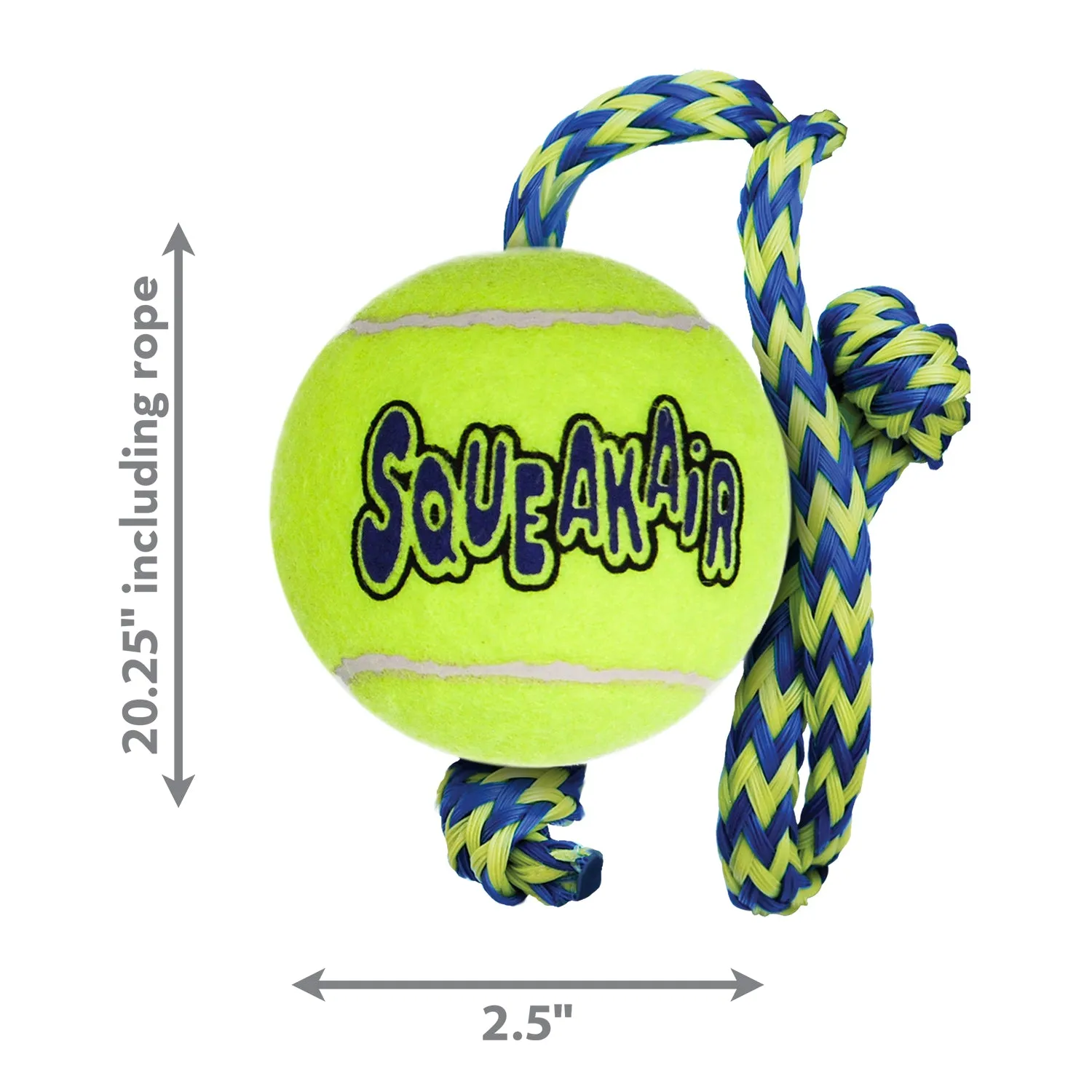 KONG Squeakair Ball with Rope Dog Toy Medium