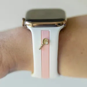 Let's Cause a Racket 🏓 White and Bubblegum Smart Watch Band