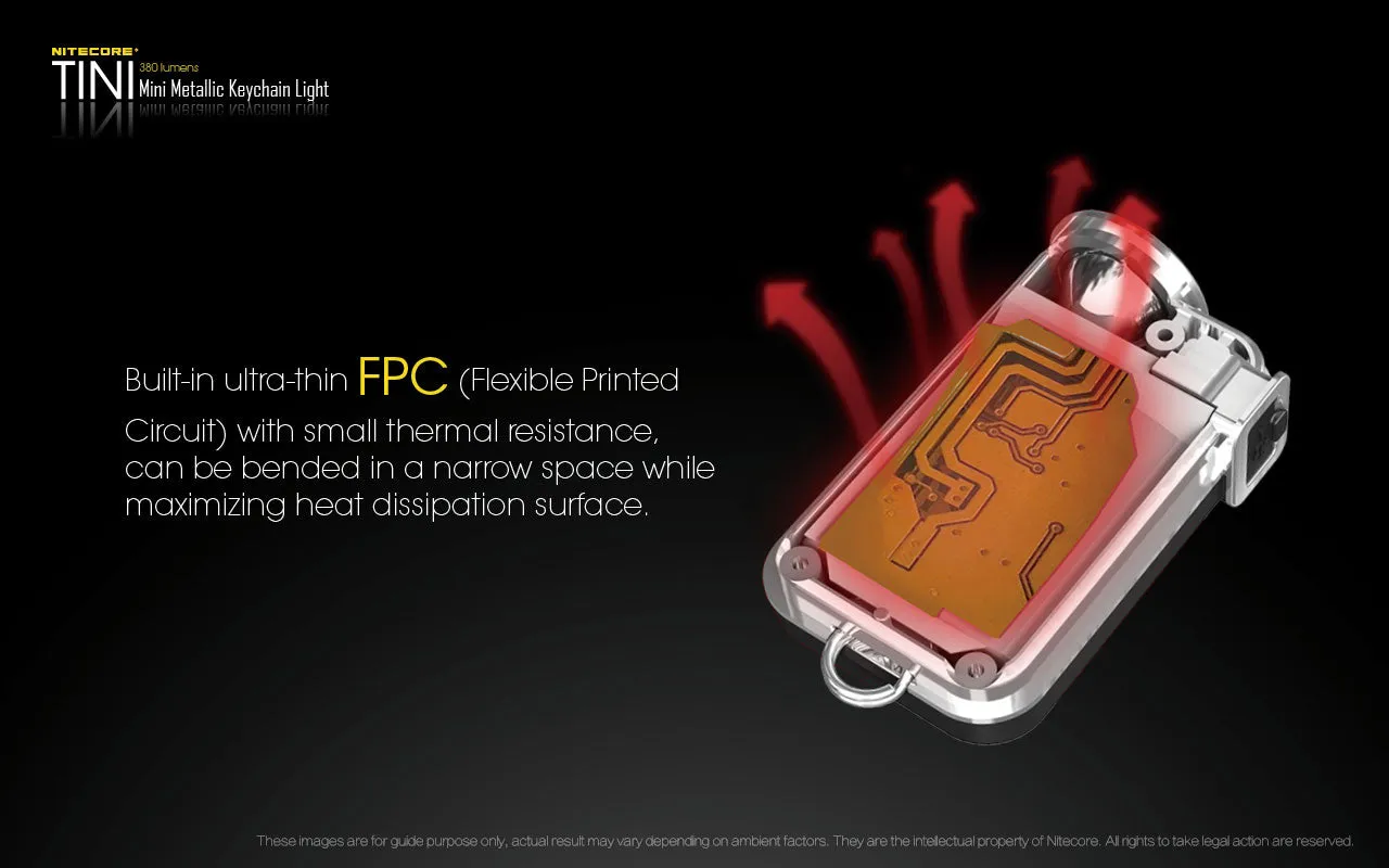 Nitecore TINI 380 Lumens USB Rechargeable Keychain Flashlight with Nitecore Charging Cable