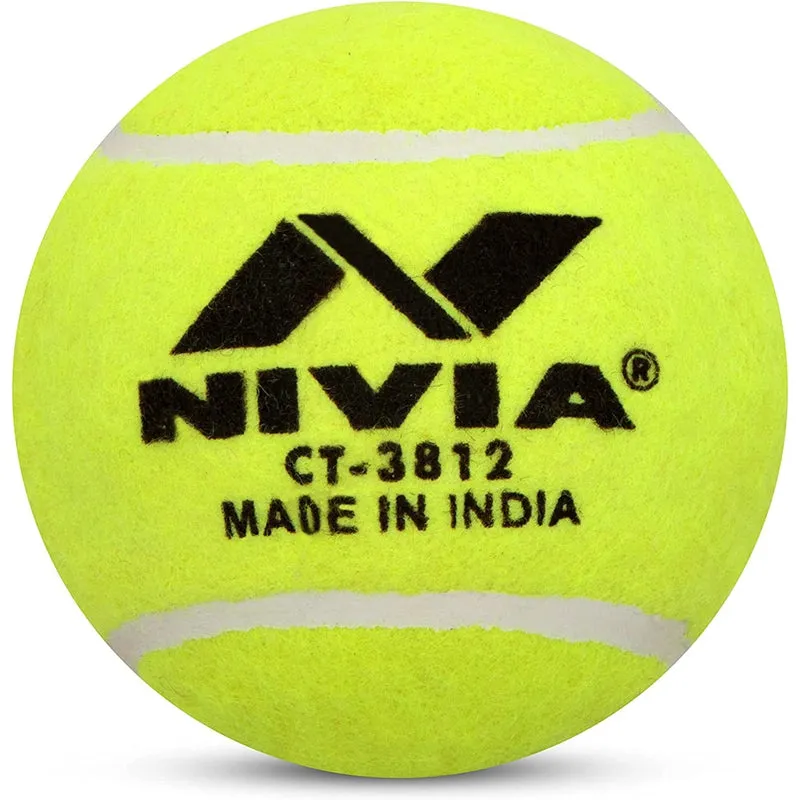 Nivia Cricket Tennis (Pack of 12 Balls) | Heavy Weight - Yellow