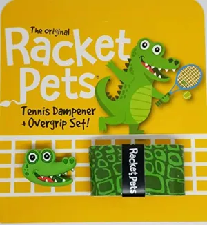 Racket Pets Flamingo Overgrip Tape and Matching Shock Absorbing Dampener