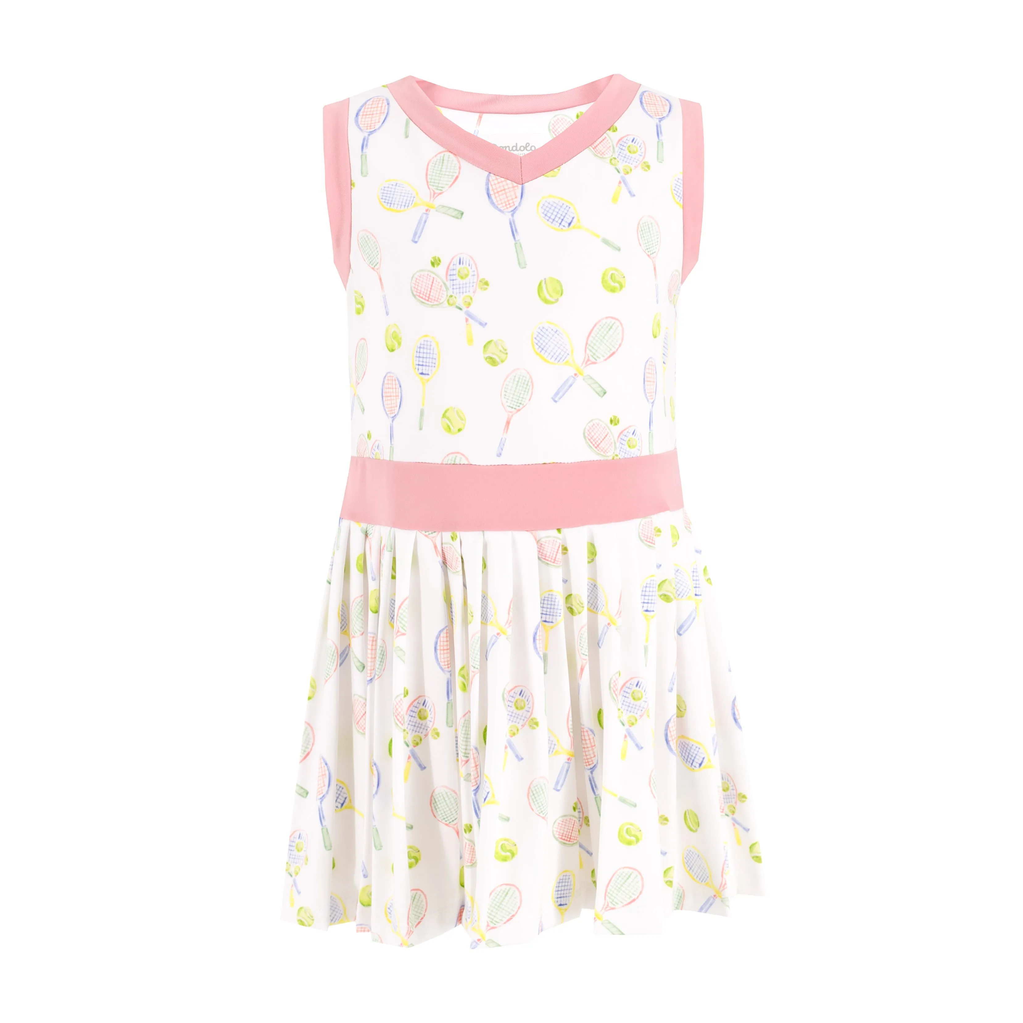 Serena Girl Dress - Racket Print