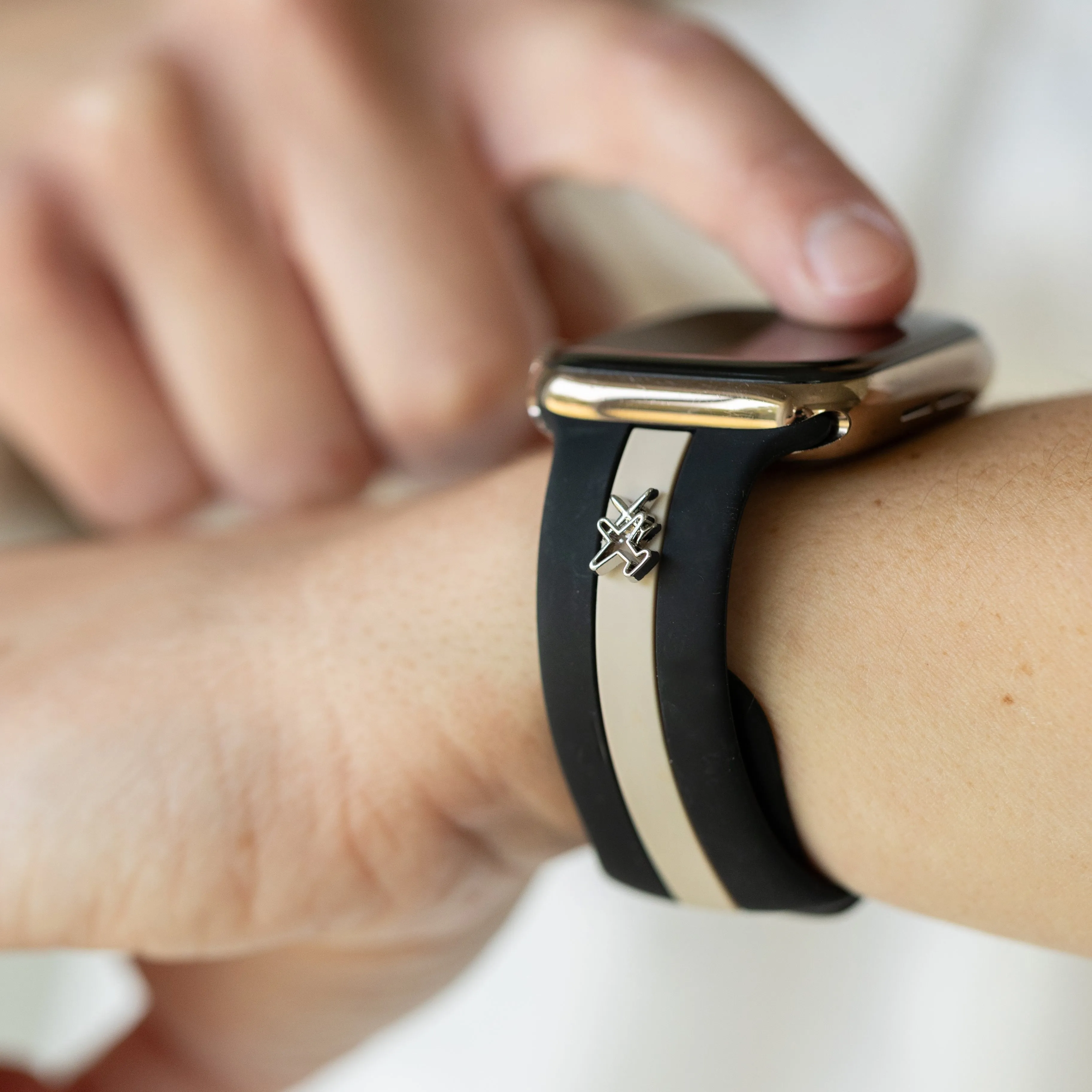 Skye Black & Nude Sand Smart Watch Band