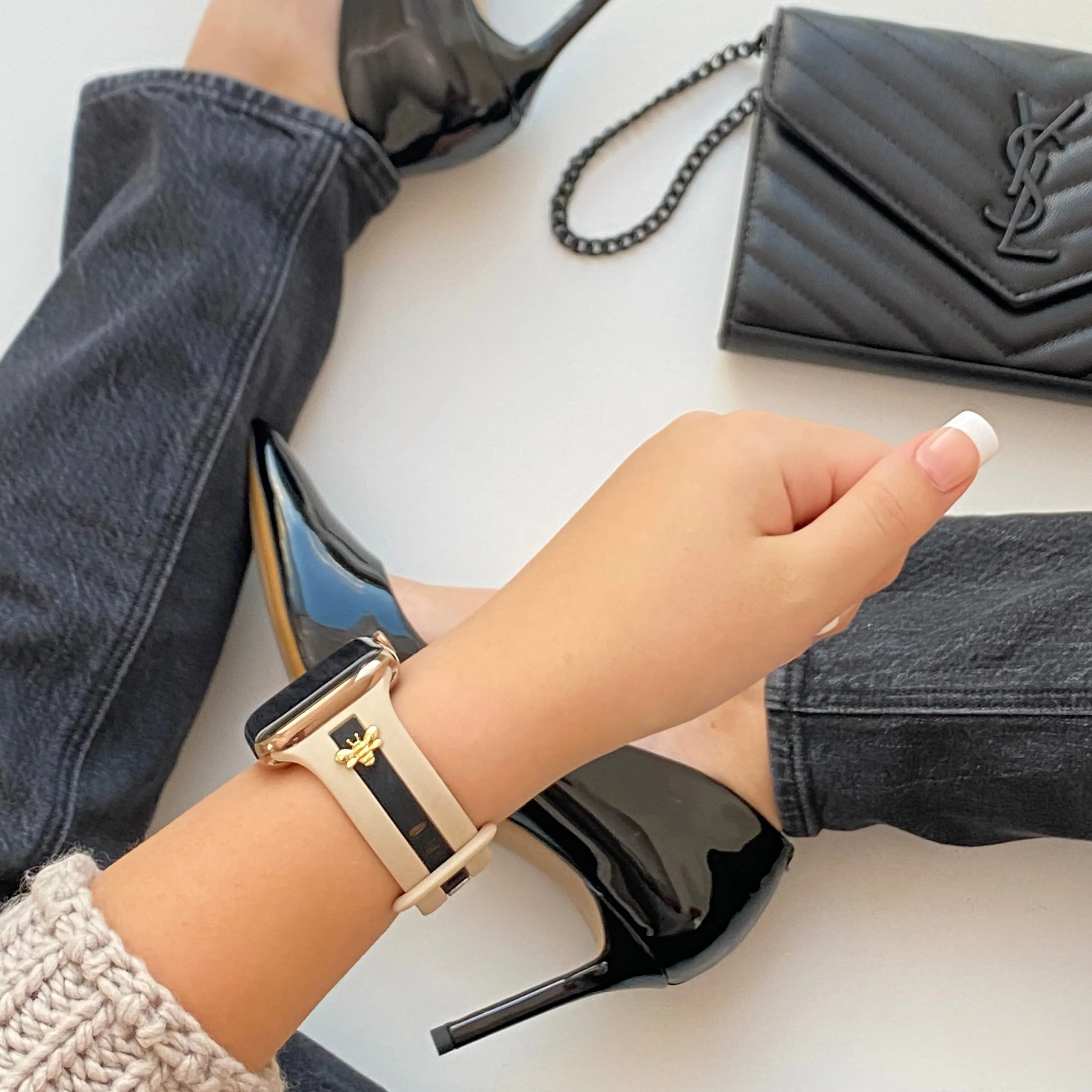 Skye Nude Sand & Black Smart Watch Band