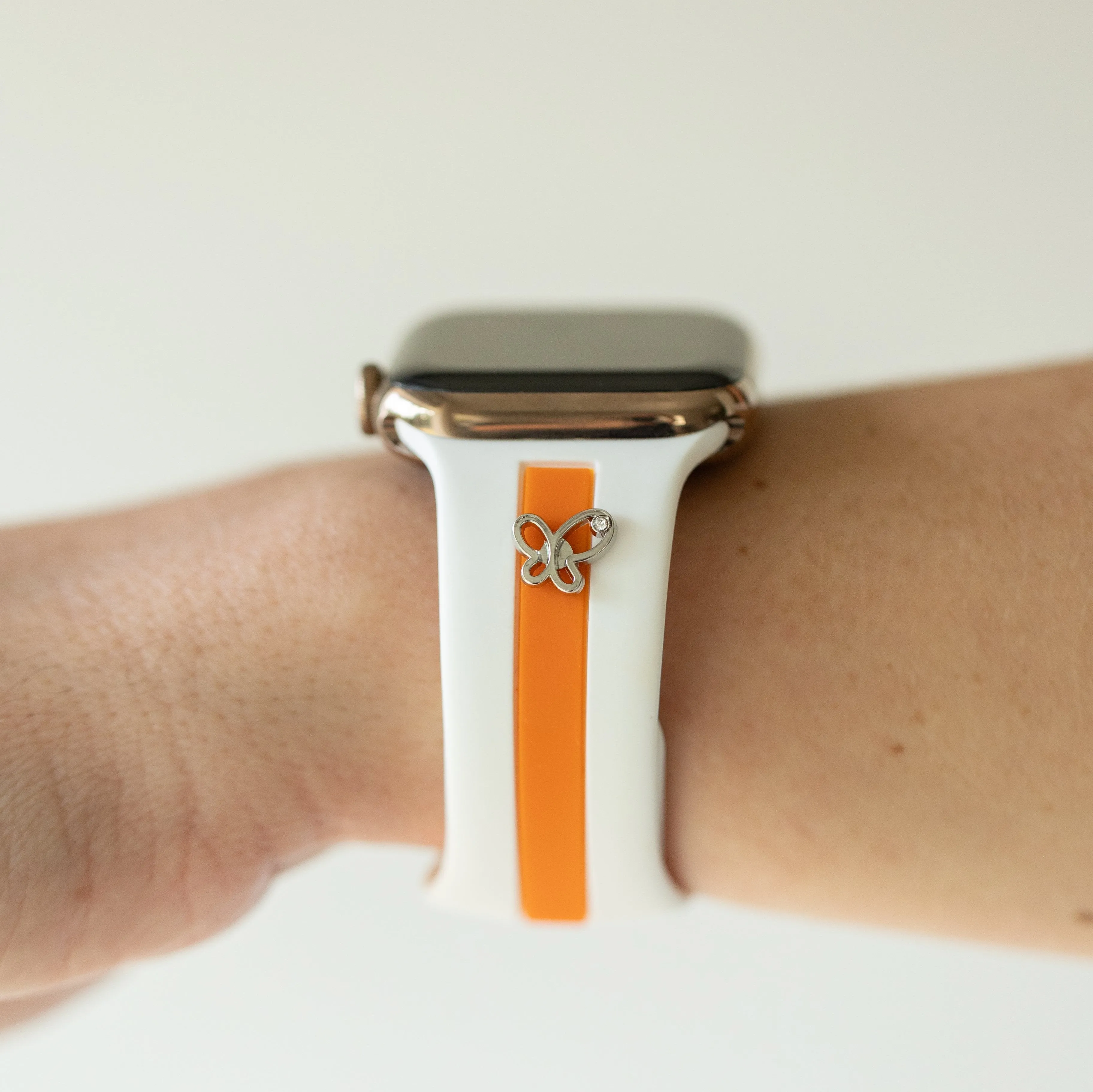 Skye White & Orange Smart Watch Band