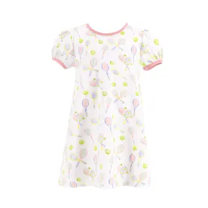 Sofia Girl Swing Dress - Racket Print