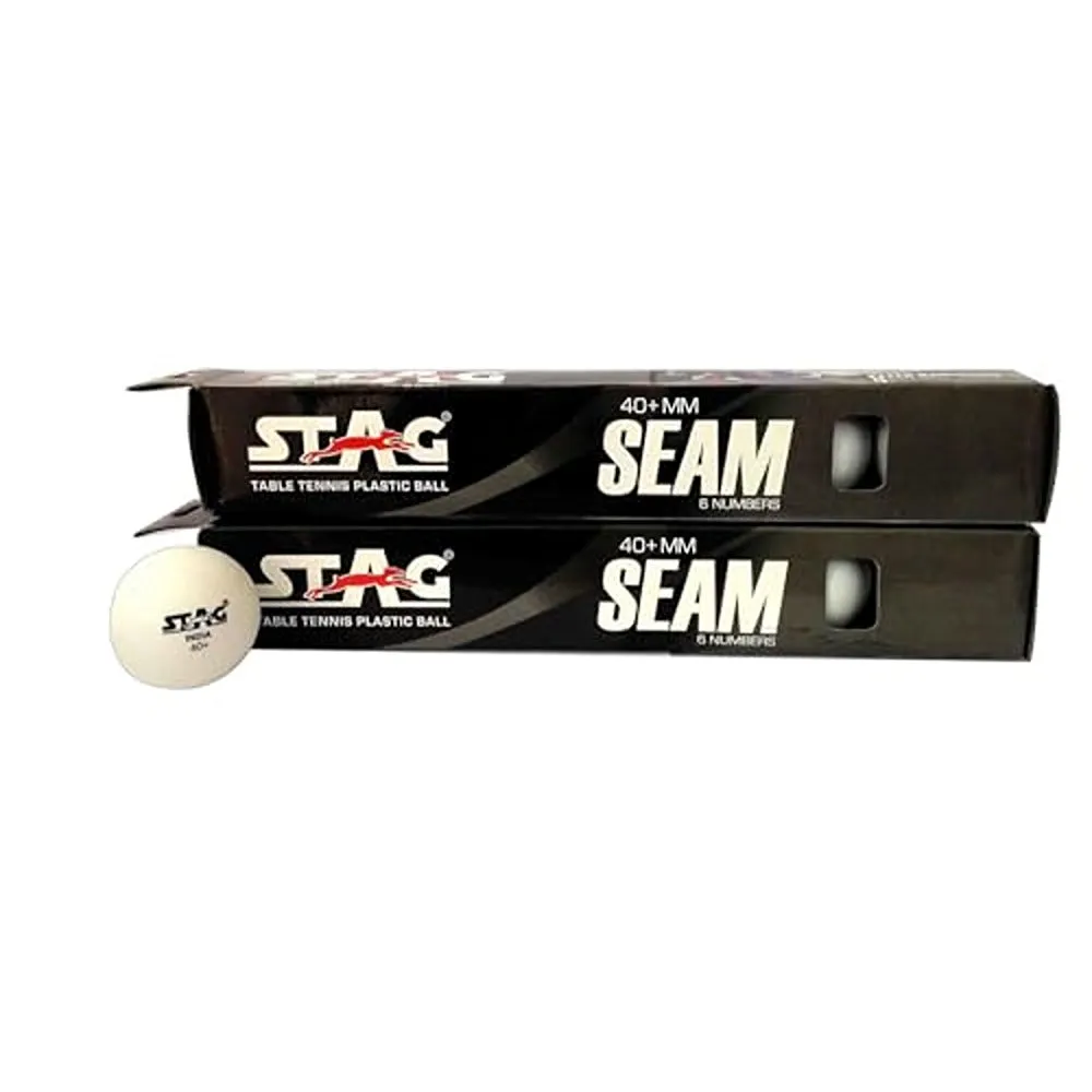 STAG ICONIC Seam Table Tennis Ball Pack of 12 (White)