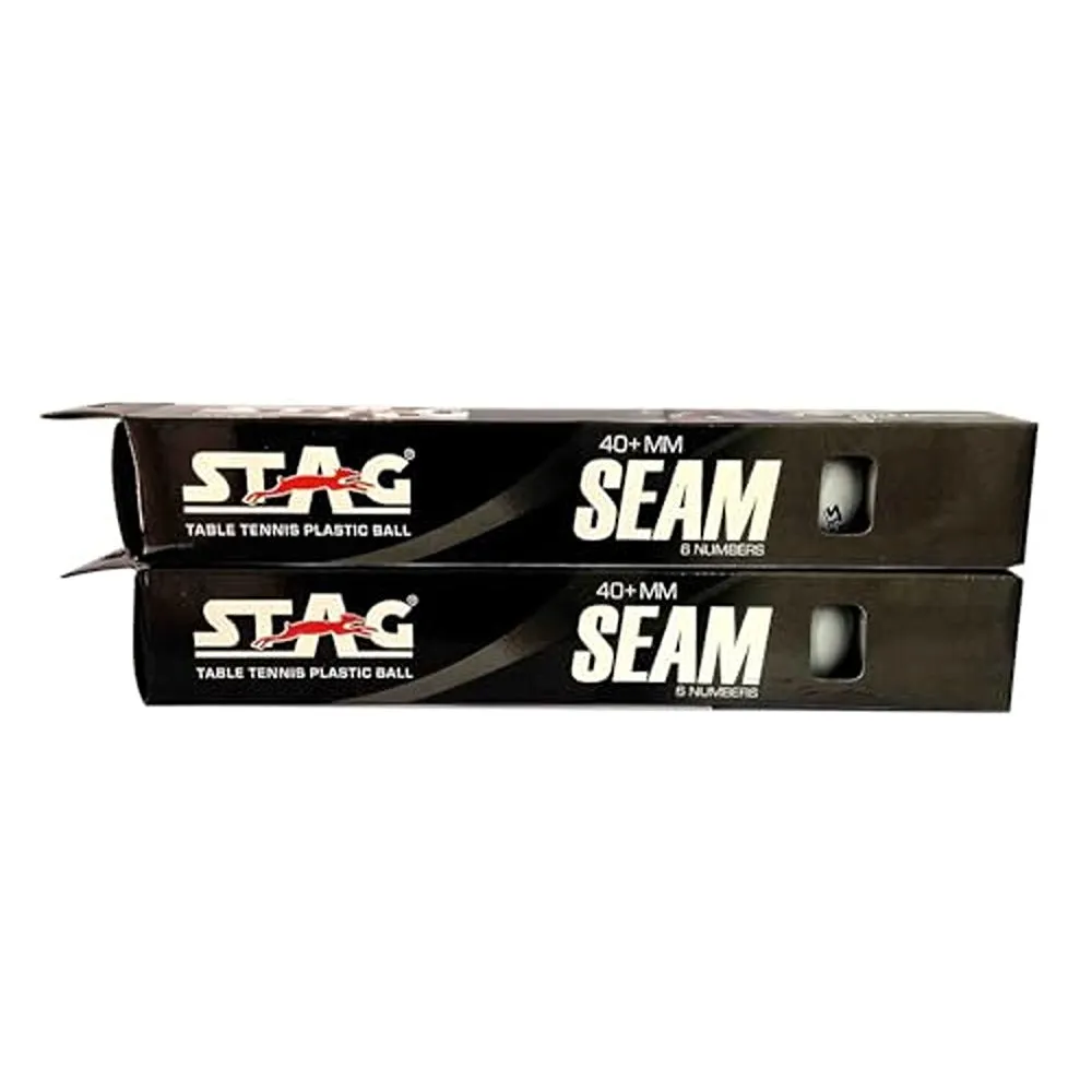 STAG ICONIC Seam Table Tennis Ball Pack of 12 (White)