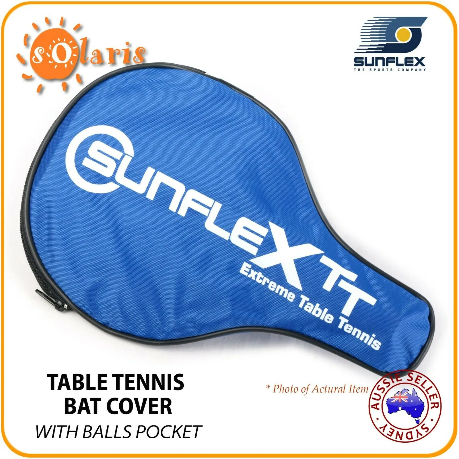 SUNFLEX BAT SAFE Table Tennis Bat Cover with Ball Pocket Nylon Full Racket Case