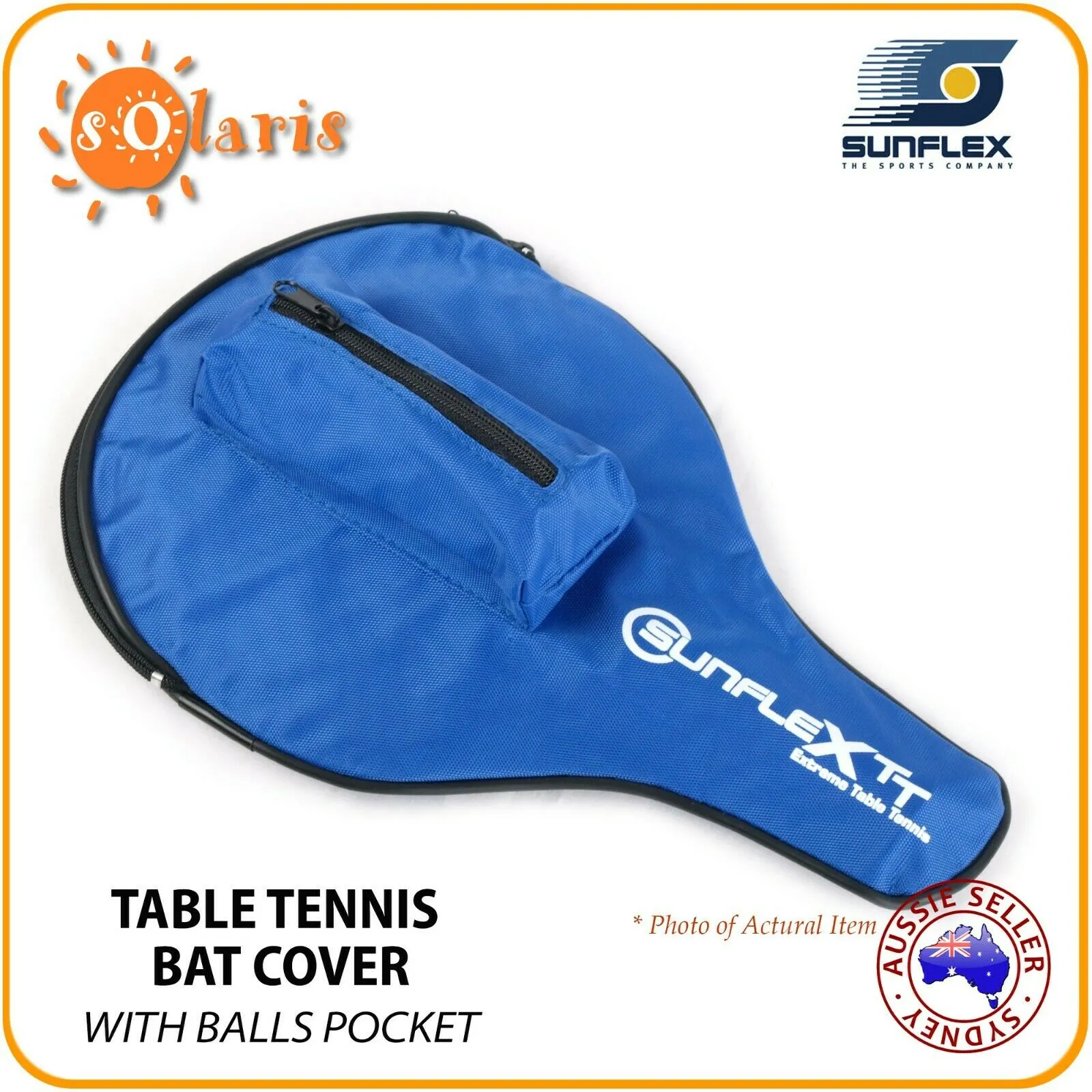 SUNFLEX BAT SAFE Table Tennis Bat Cover with Ball Pocket Nylon Full Racket Case