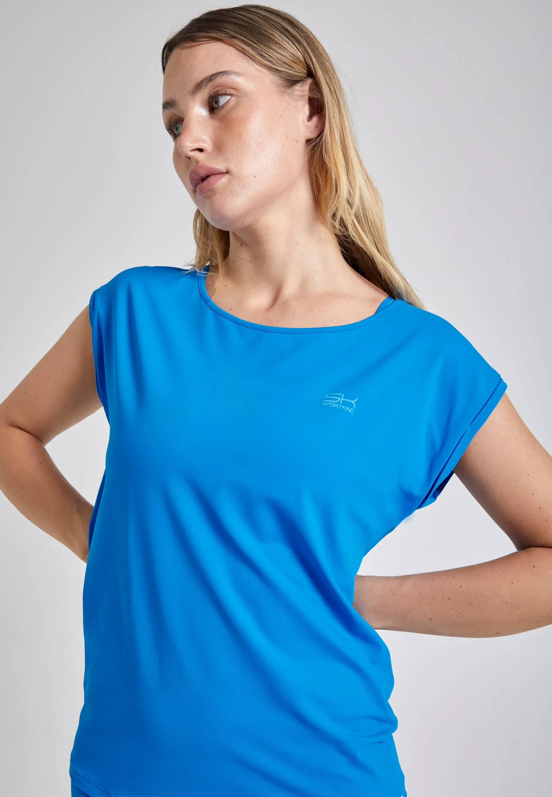 Tennis Loose Fit Shirt, cyan blue